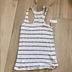 White black stripe sweater tank